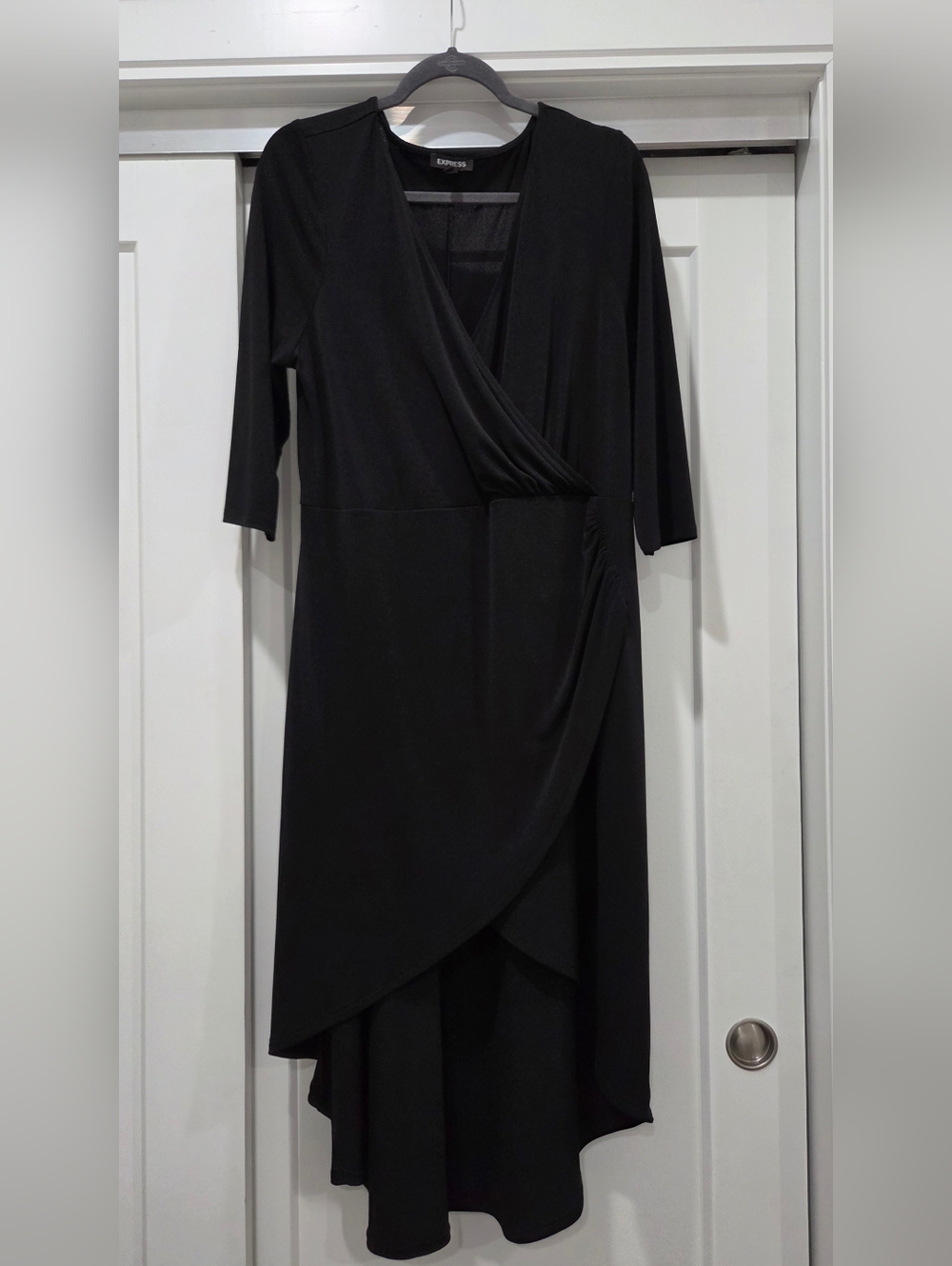 Express Black High-Low Wrap Dress